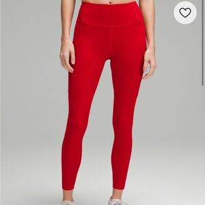 SOLD lululemon red fast and free Athletic Leggings